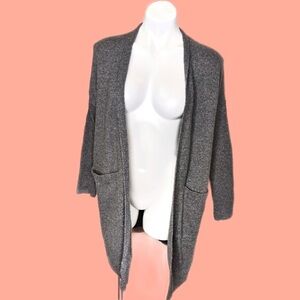 Garage | Midi Length Ribbed Sleeve Open Cardigan size small